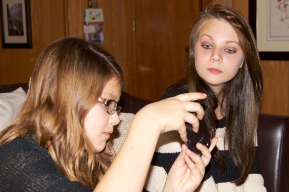 Jessica and Katelyn candid